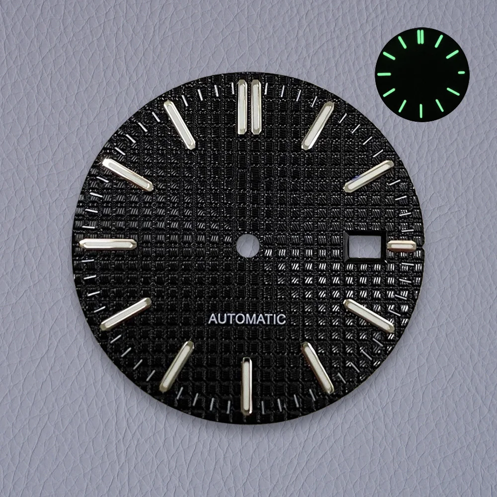 31.8 مللي متر جودة عالية S شعار البلوط الهاتفي صالح NH35/NH36/7S/4R الحركة اليابانية الأخضر مضيئة ساعة تعديل إصلاح الملحقات