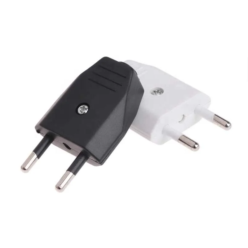 2 Peças 5 Peças 10 Peças Rewirable Plug Europeu 250V 2.5A CE 2 Pinos Sem Fio Plug Masculino Para DIY Cabo De Alimentação