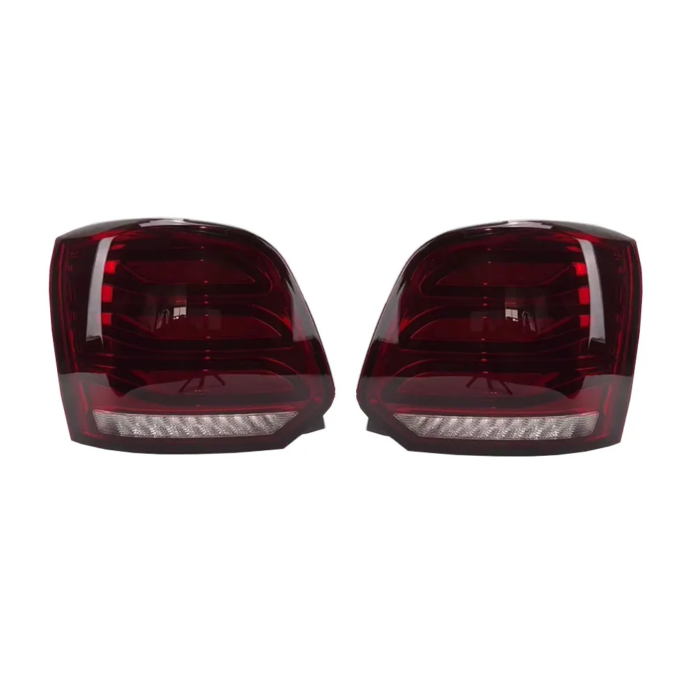 2Pcs Taillight Assembly LED Tail Light Rear Fog Lamp+Brake Lamp+Reverse+Dynamic Turn Signal For VOLKSWAGEN POLO 2011-2018