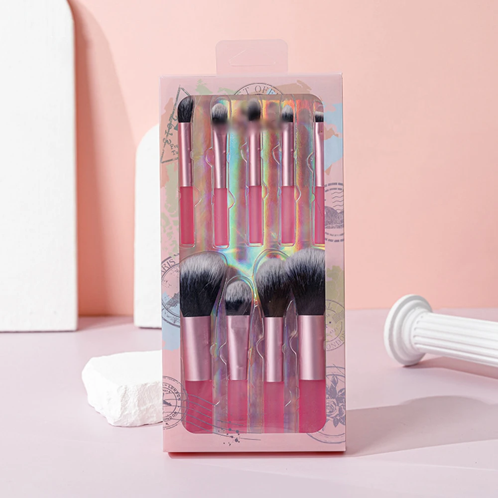 9pcs Makeup Set Brush Portable Short Handle Professional Makeup Brush Makeup Tool For Foundation Make-Up And Powder Blusher Eye