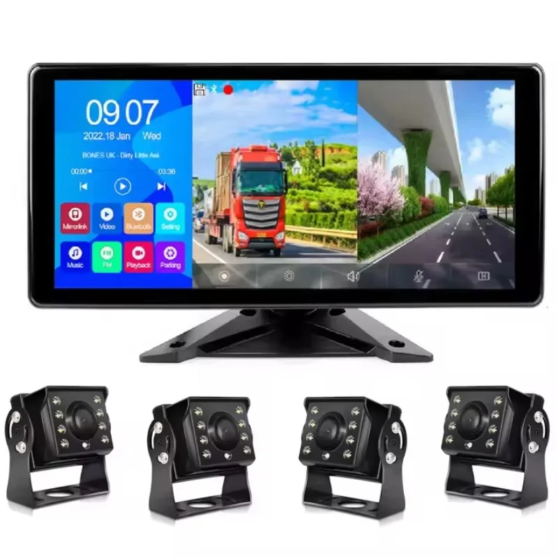 10.36 Inch 4K Touch Screen Quad Split DVR with Waterproof Night Vision Camera for RV Truck and Van 10.36 Inch 4K Touch Screen Quad Split DVR with Waterproof Night Vision Camera for RV Truck and Van