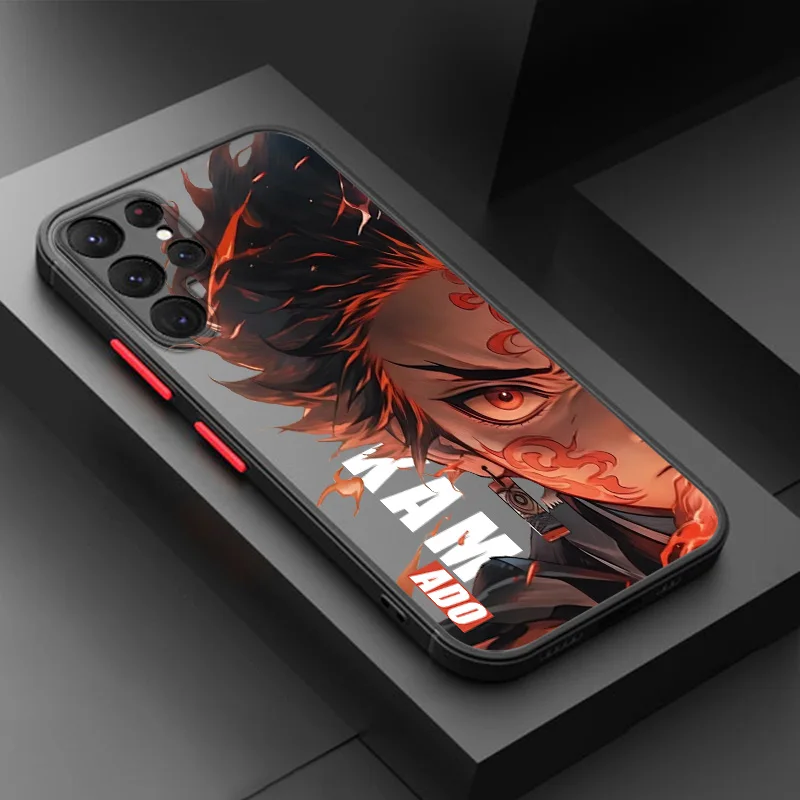 Kamado tanjiro Demon Slayer Phone Case For Samsung Note 9 10 20 M10 20 22 31 30S 62 32 33 53 52 51 23 40 60S Frosted Translucent