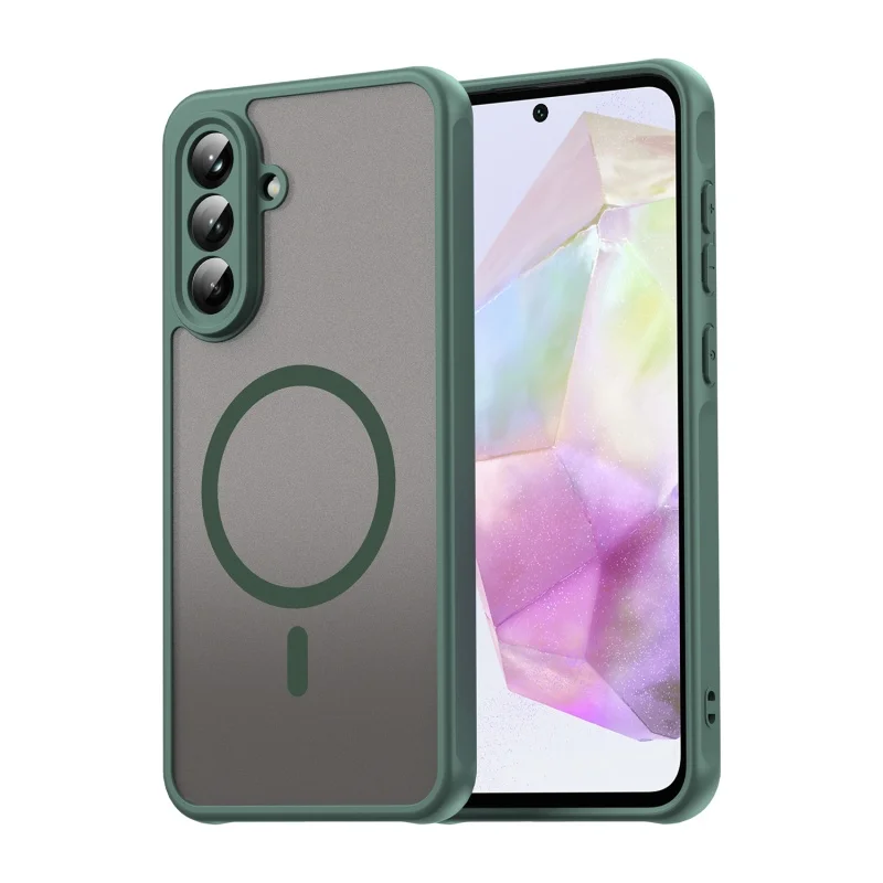 

For Samsung Galaxy A56 A55 5G Case Matte Frosted Finish Oil Repellent Magnetic Soft Silicone Full Lens Protection Phone Cover