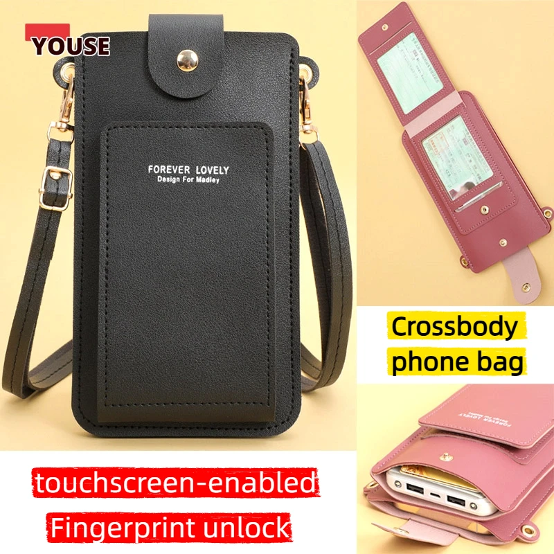 

Женские сумки, кошельки из мягкой кожи, кошелек для мобильного телефона с сенсорным экраном, сумка через плечо с плечевым ремнем для женщин, женские сумки