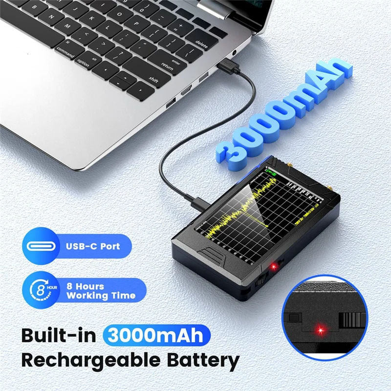 Imagem -06 - Analisador de Freqüência Handheld Tiny SA Ultra Polegada 100khz53 Ghz Adicionar 32gb Card Network Tester