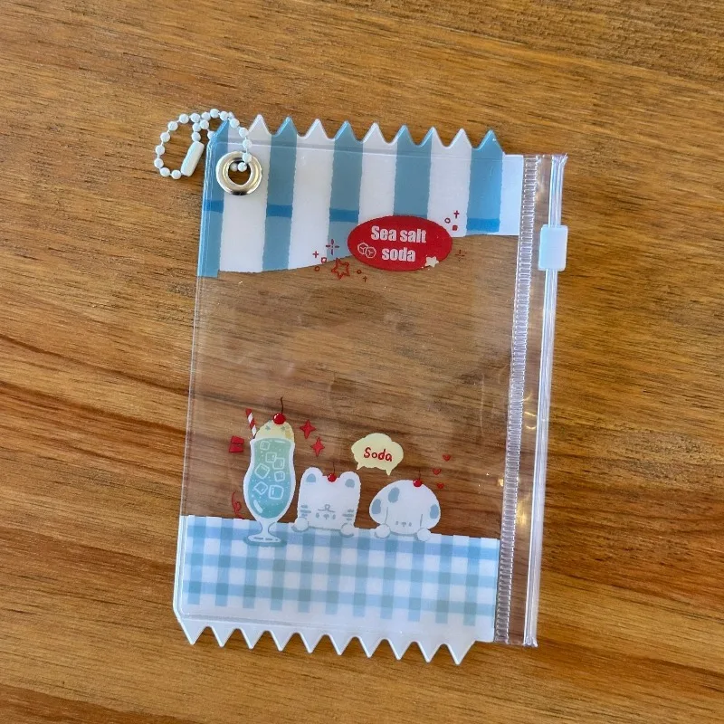 Ins Candy Zipper Bag for 3 Inch Photocard Cute Cartoon Polaroid Storage Pouch Clear Badge Holder Display Case Ita Bag Charm