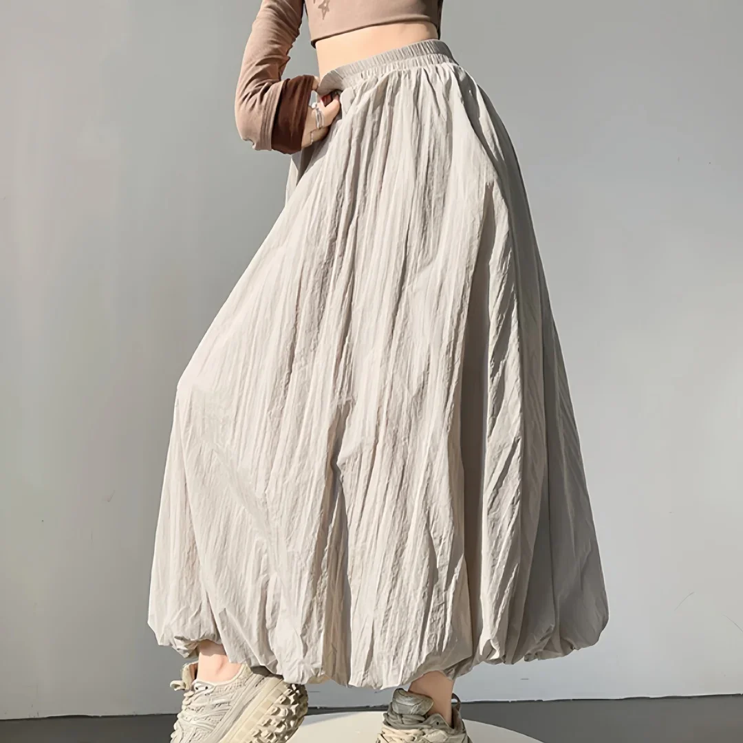 

Gigh Quality Spring Summer Vintage Cargo Bud Women's Skirts 2025 New High Waist Solid Casual A-line Skirts Pockets Female Faldas