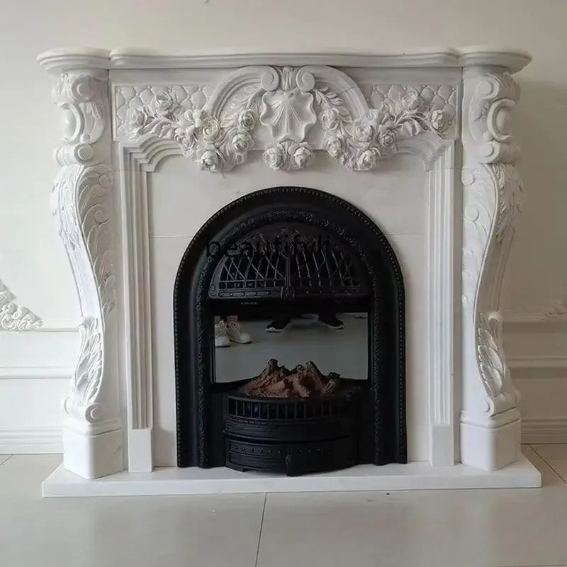 

45Natural stone marble mantel decoration interior marble custom sculpture background