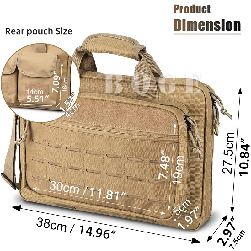 Tactical Gun Case Shooting Range Bag Hunting Accessories Molle System Magazines Lockable Compartment Multiple Pockets Laptop