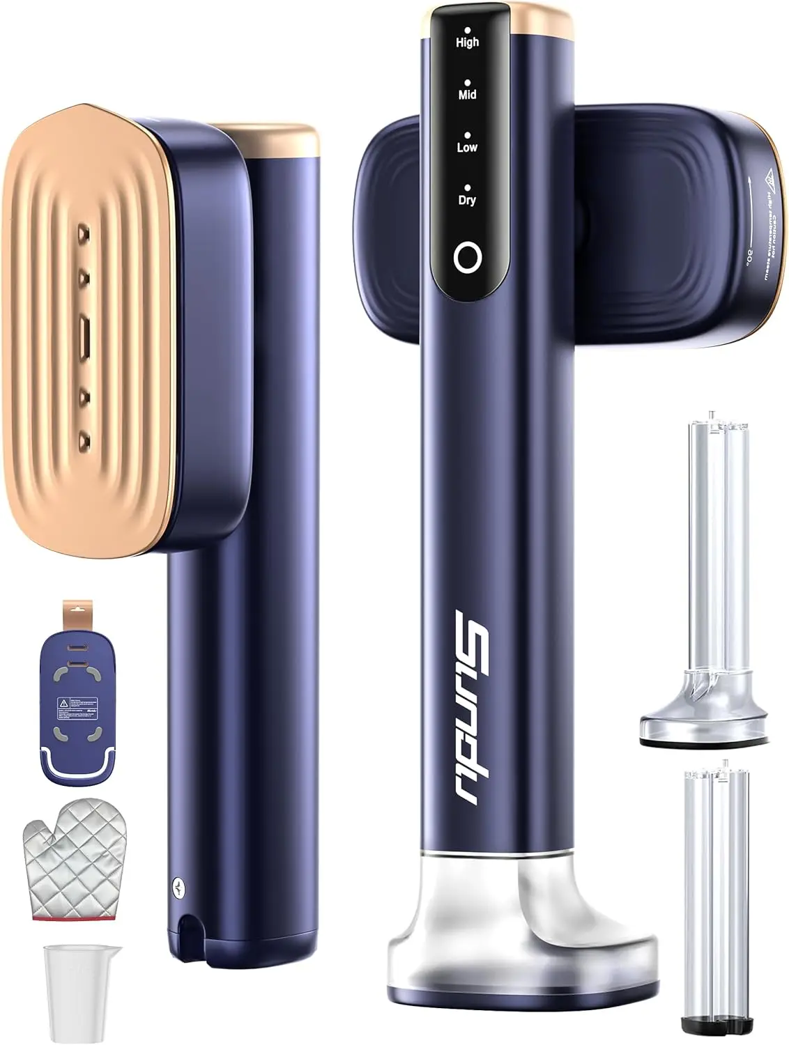 

Портативный отпариватель для одежды с 2 резервуарами для воды (180 мл и 100 мл), быстрый нагрев, мощный пар 24 г/мин, мини-утюг для одежды