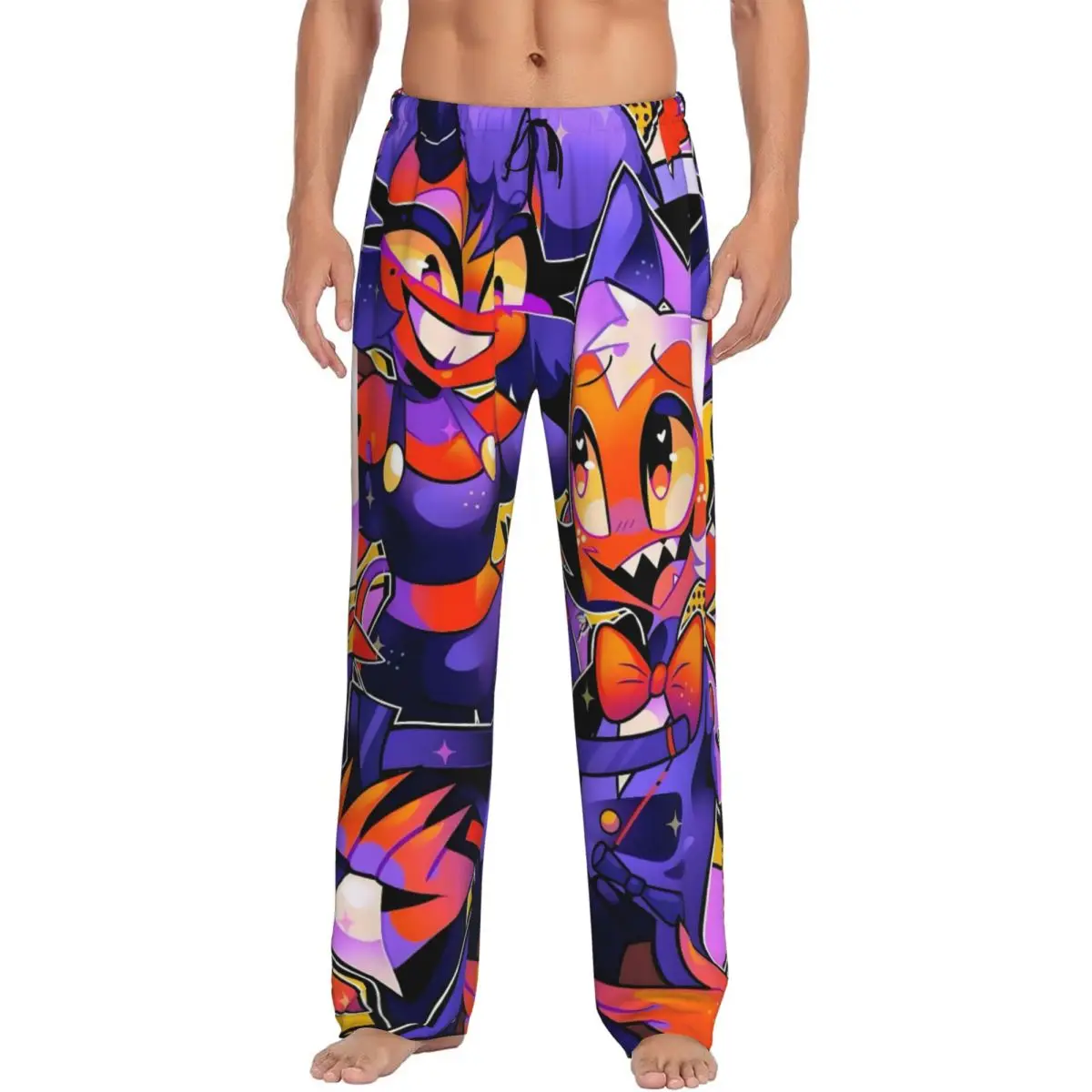 

Пользовательские Hazbins аниме отели пижамные штаны мужские эластичные пижамы для отдыха и сна низ с карманами