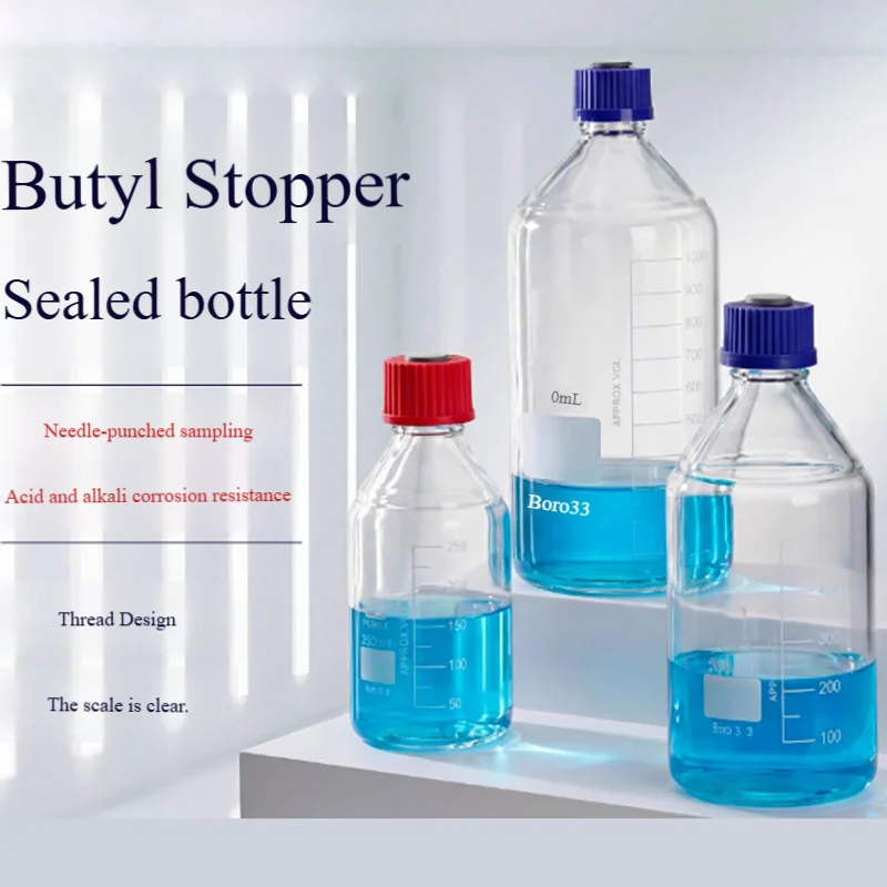 Butyl rubber stopper sealed bottle, needle stick experimental bottle, culture medium storage bottle, GL32 cell culture bottle