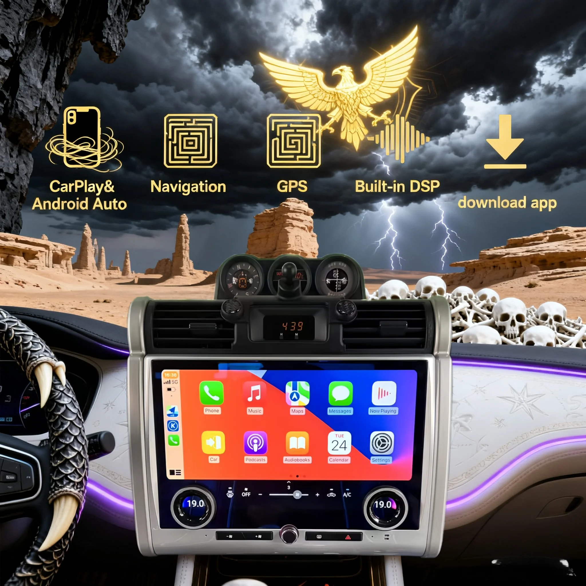 

13,3-дюймовый автомобильный радиоприемник Android 14, стерео для Toyota FJ Cruiser J15 2007-2020, Carplay, авто GPS-навигация, стерео мультим stattia, плеер, головка