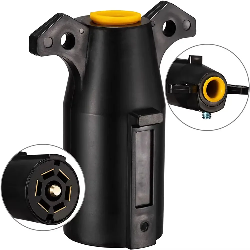 American style 7-pin 7 Way Trailer Towing Blade Round Socket Plug Connector Adapter 12V 7 PIN Plug Adapter For Trailer RV Yacht