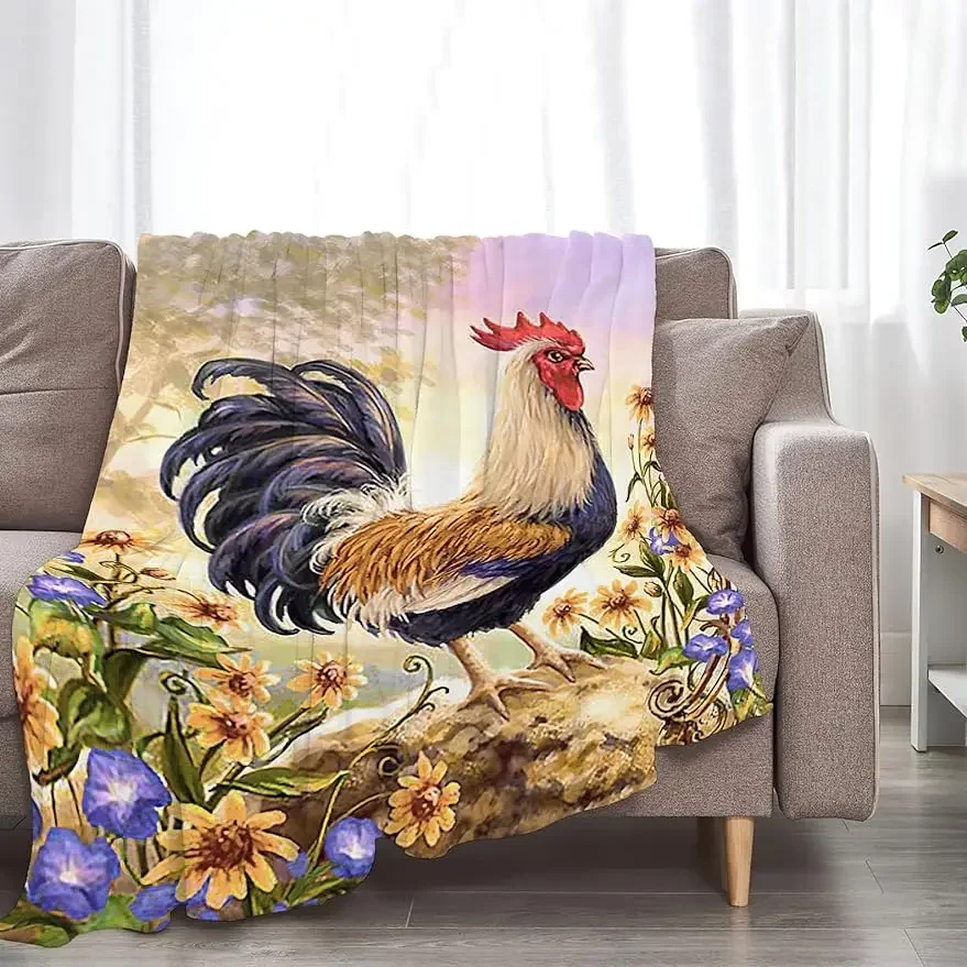 

Chicken Blanket Chicken Gifts for Girls Farmhouse Lover Throw Blankets Soft Blanket Warm Fleece Flannel Plush Blankets for Bed