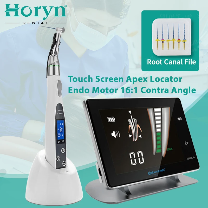 Gehele Set Dental Endo Motor Smart Met Led Lamp Tandheelkunde Lcd Touch Screen Apex Locator Instrument Lengte Meten