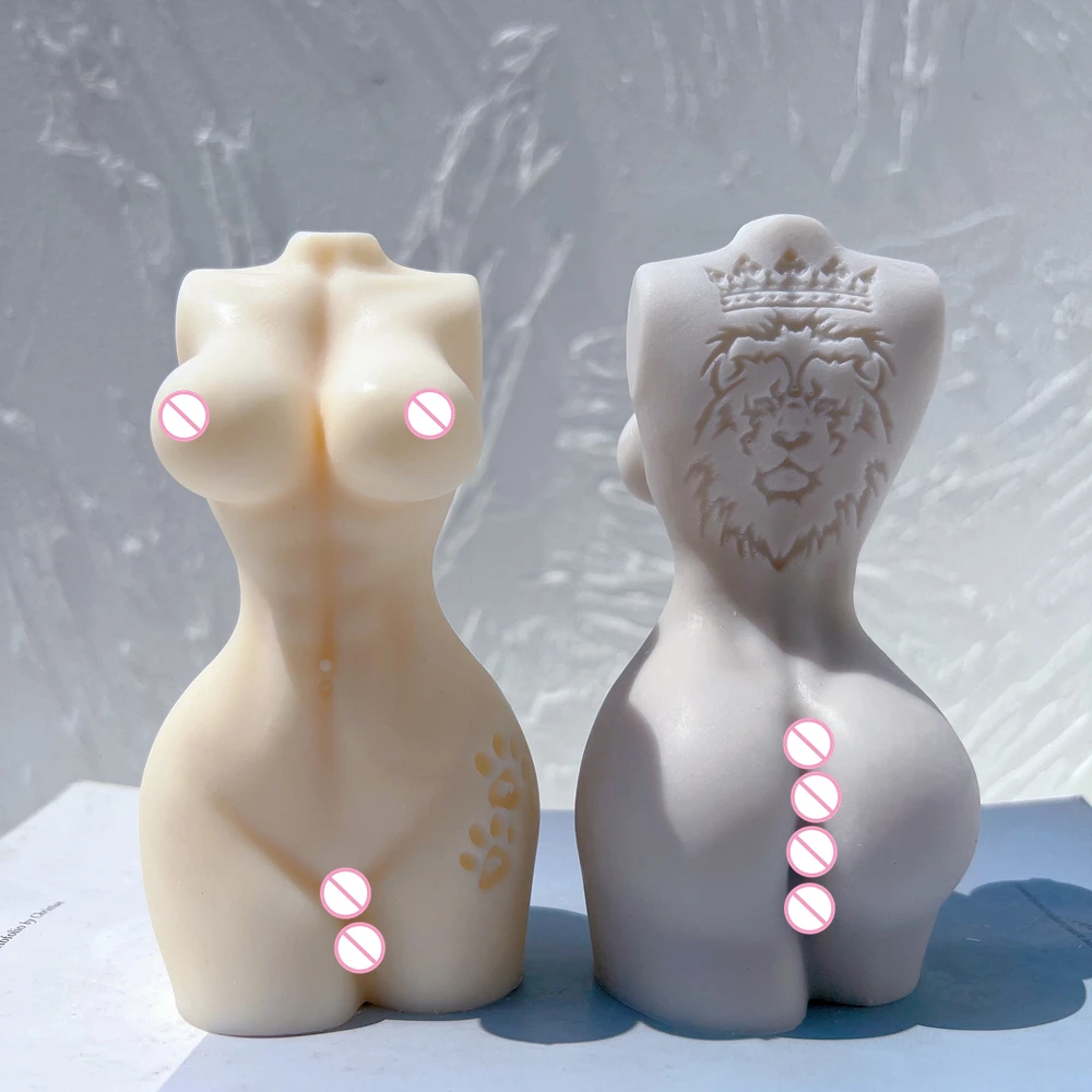 3 wzory tatuaż smok foremka na świece ciała mężczyzny kobieta ciało ludzkie ciało bogini lew silikonowa forma dla sztuka z żywicy