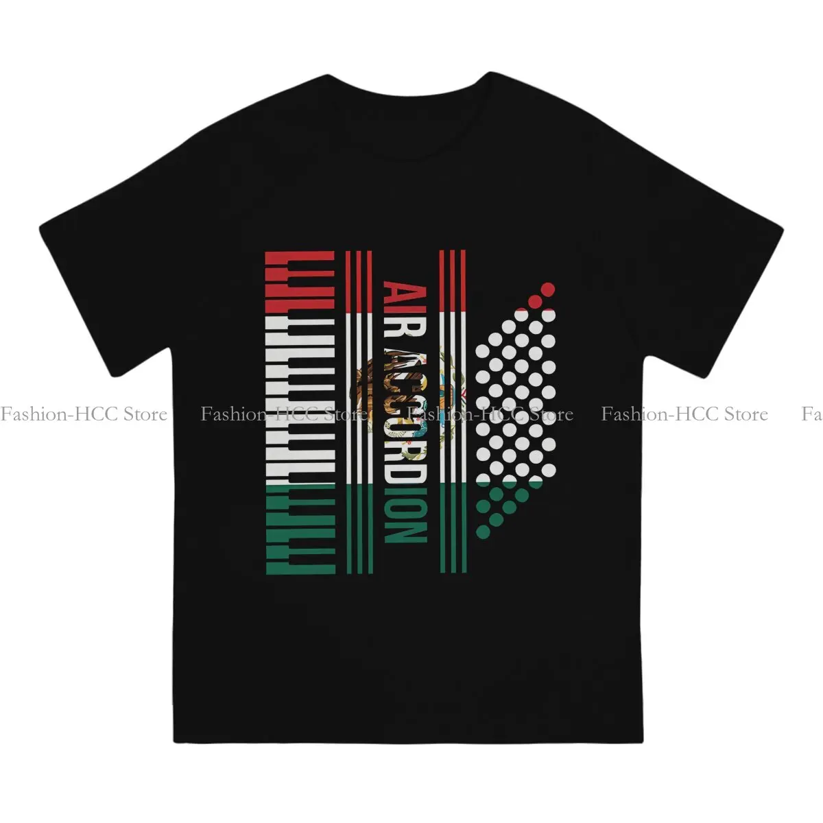 Mexican Flag Polyester TShirt for Men Air Accordion Humor Leisure Sweatshirts T Shirt High Quality Trendy