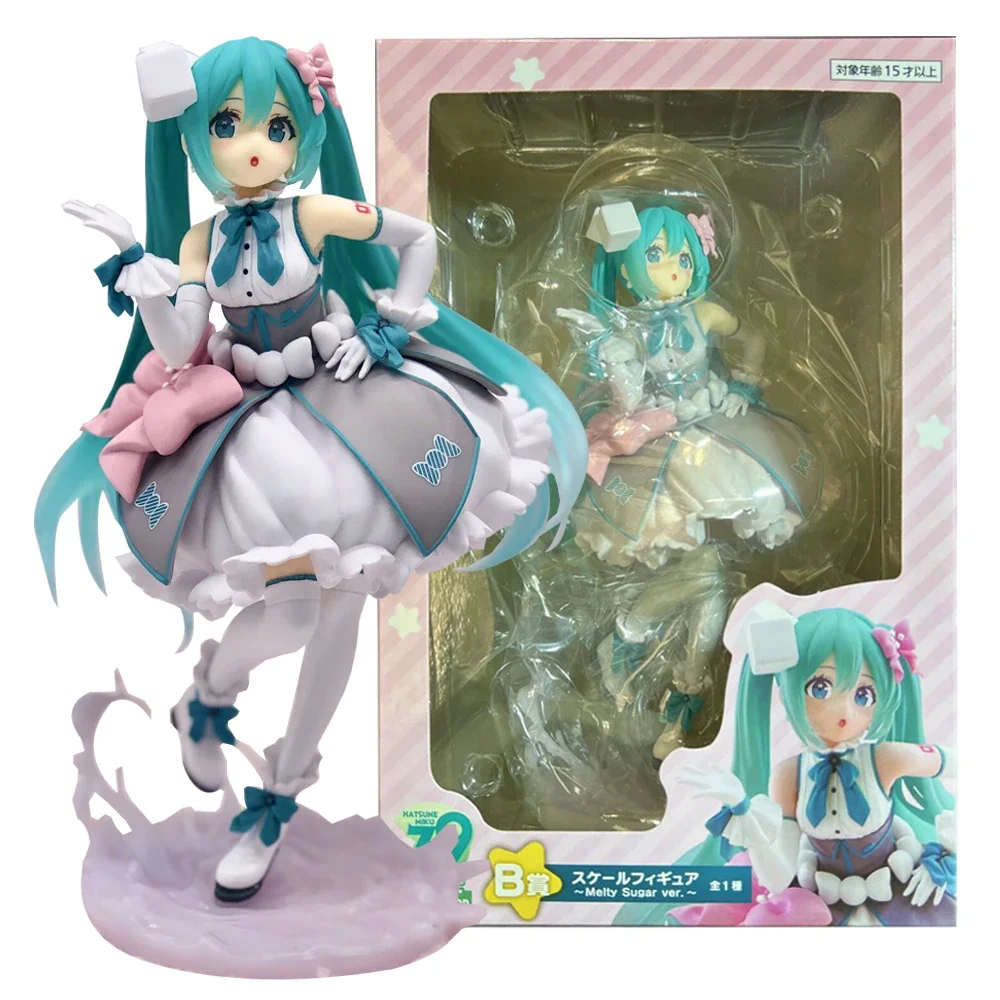 BANDAI Anime Piapro personajes Hatsune Miku figura Banpresto Melty Sugar Ver Taito Kuji 39 Miku no hi Kinen Kuji segundo modelo de juguete