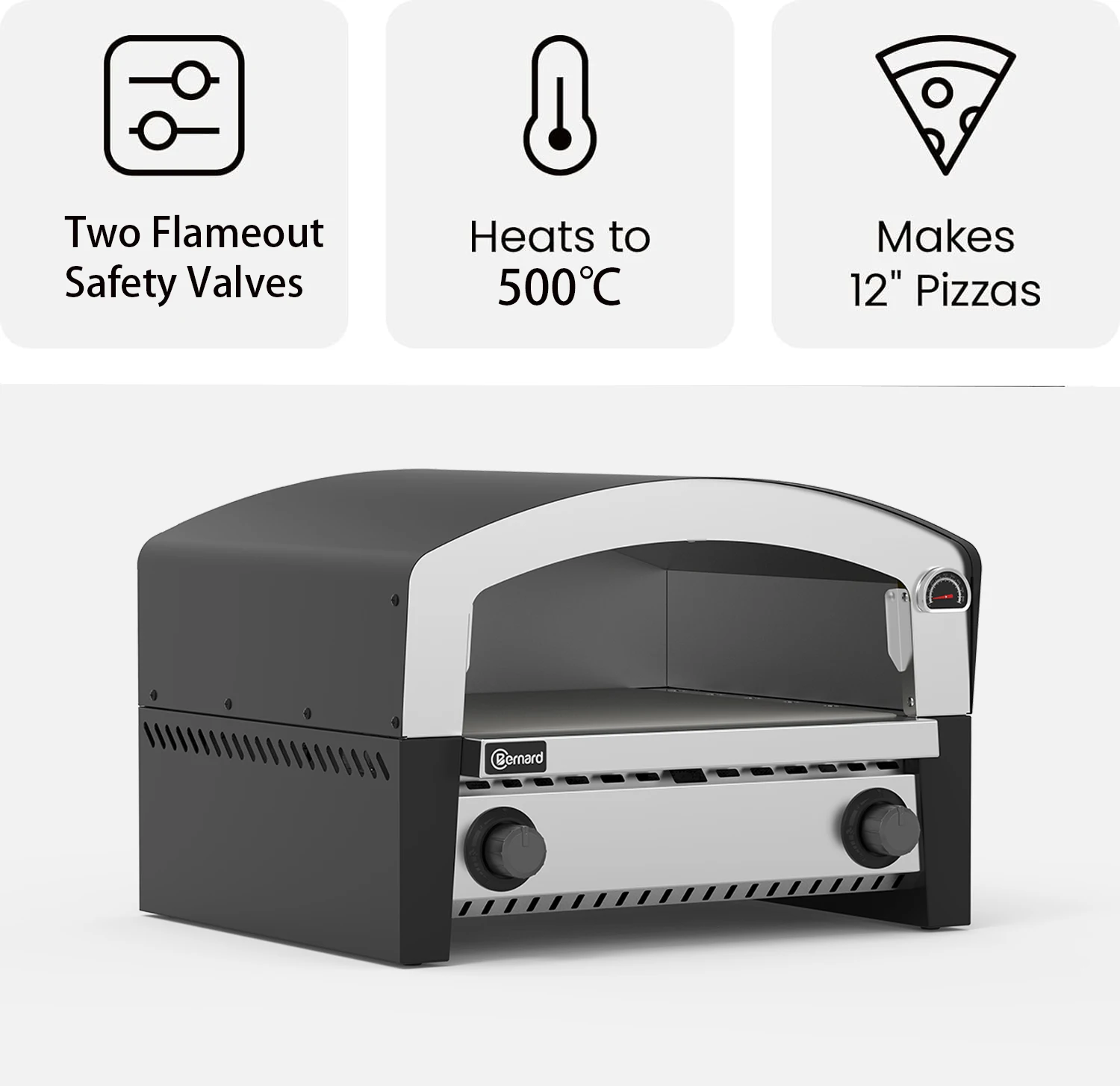 Portable Professional Outdoor Pizza Oven Used on Gas or Charcoal BBQ Grill With Pizza and Wooden Handle