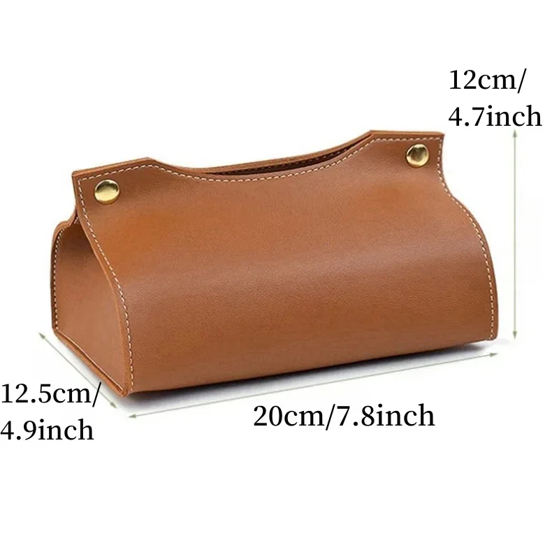 Tissue Box Holder Home Living Room Coffee Table Desktop Simple Napkin Box Kitchen Storage Paper Box PU Leather Organizers