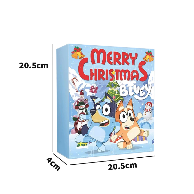 Bluey-Calendrier de l'Avent en PVC pour Enfant, Jouet Kawaii, Récompense 24 Jours, Compte à Rebours, Figurine d'Action, Modèle Beurre, Cadeau de Noël et d'Halloween