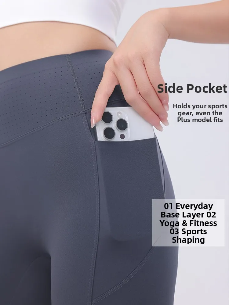   سراويل رياضية نسائية ضيقة ذات طبقة أساسية سراويل يوجا من جلد arkskin لركوب الدراجات بخصر عالٍ بطول خمسة أرباع