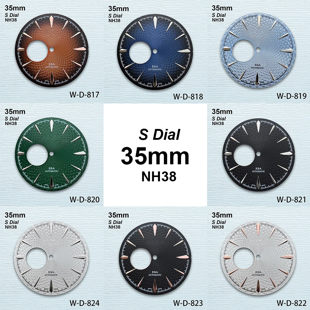 

35mm S Logo Cocktail Hollow Dial Fit NH38/NH35/NH36 Movement High-Quality Weave Dial Watch Modification Accessories