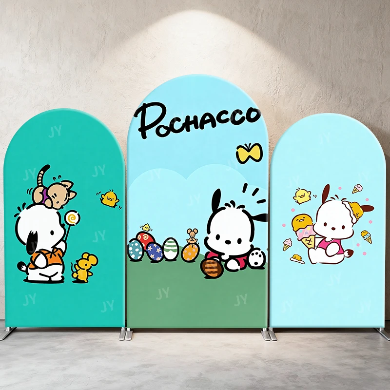 

Фон-арка Pochacco на пасхальную тематику: милый мультяшный дизайн для поиска яиц, декор для фотозоны на детский день рождения или бэби-шауэр