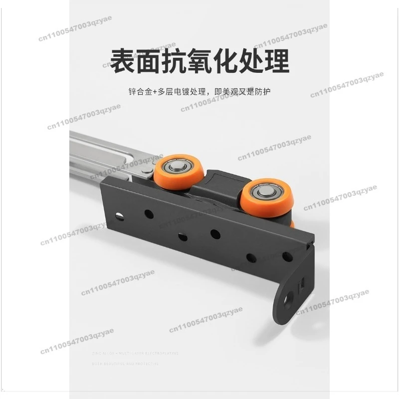 عجلة معلقة باب منزلق مسار المطبخ باب خشبي قضيب تعليق 120 كجم ملحقات السكك الحديدية المنزلقة بكرة معلقة #6