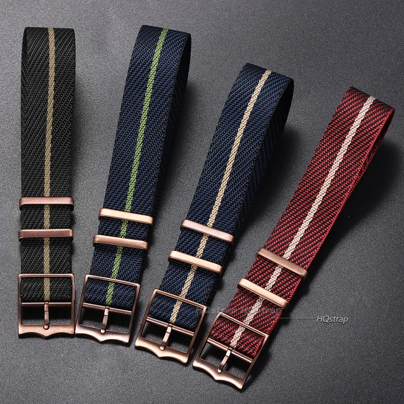 مريحة قماش النايلون حزام (استيك) ساعة 20 مللي متر 22 مللي متر ساعة الأشرطة حلقة العسكرية قابل للغسل حزام للرجال الساعات عالية الكثافة معصمه