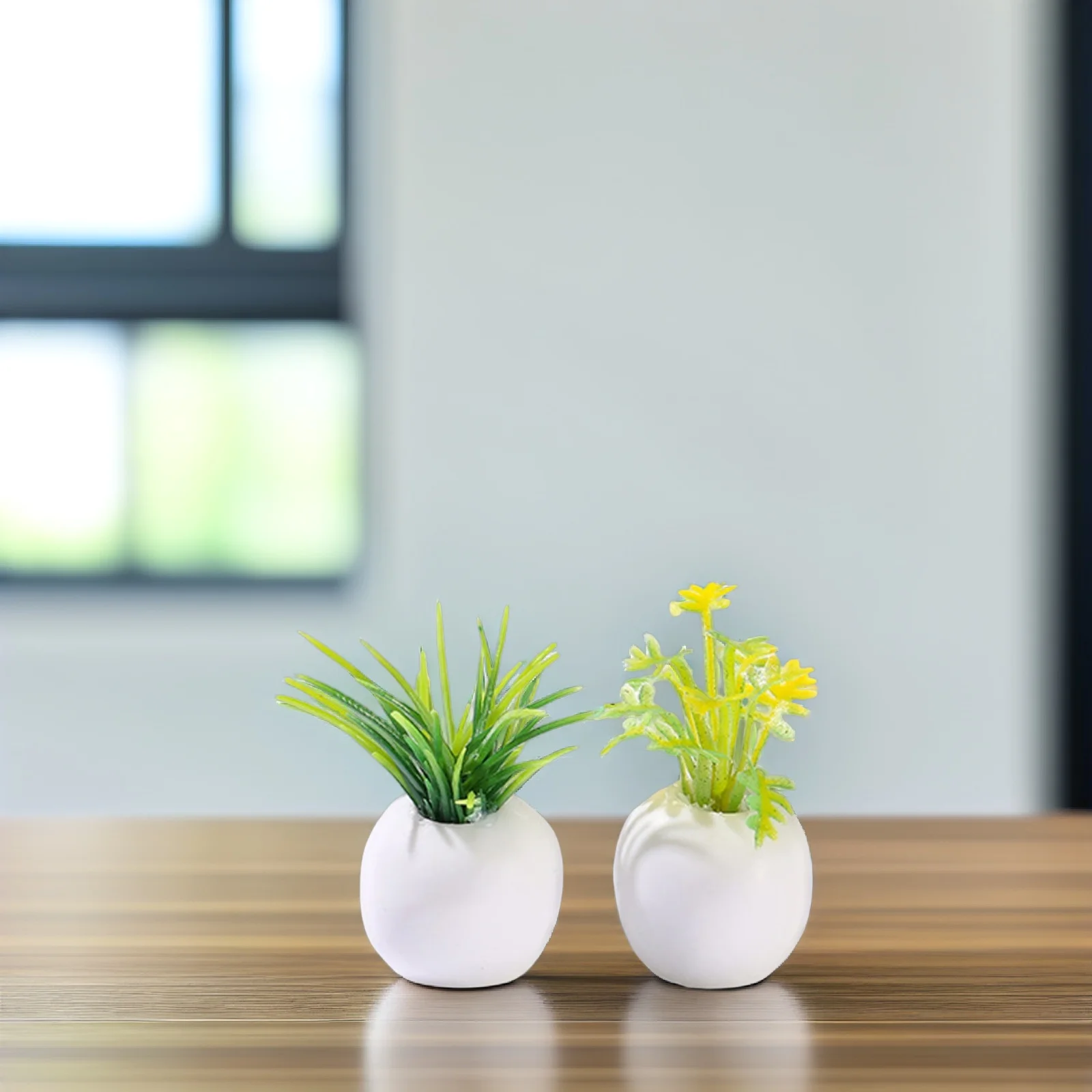 

4 Pcs Potted Succulents Miniature Dollhouse Plants Artificial Simulation Desktop for Ornament Resin Tiny