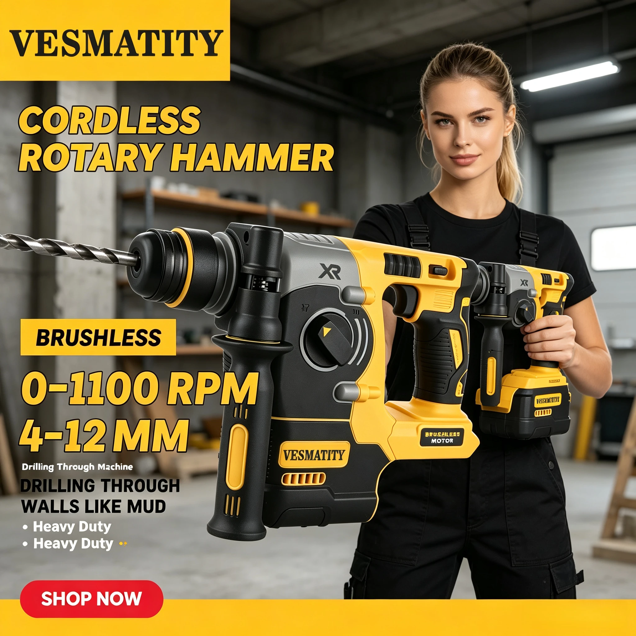 MAX Brushless SDS-Plus Rotary Hammer Drill 1