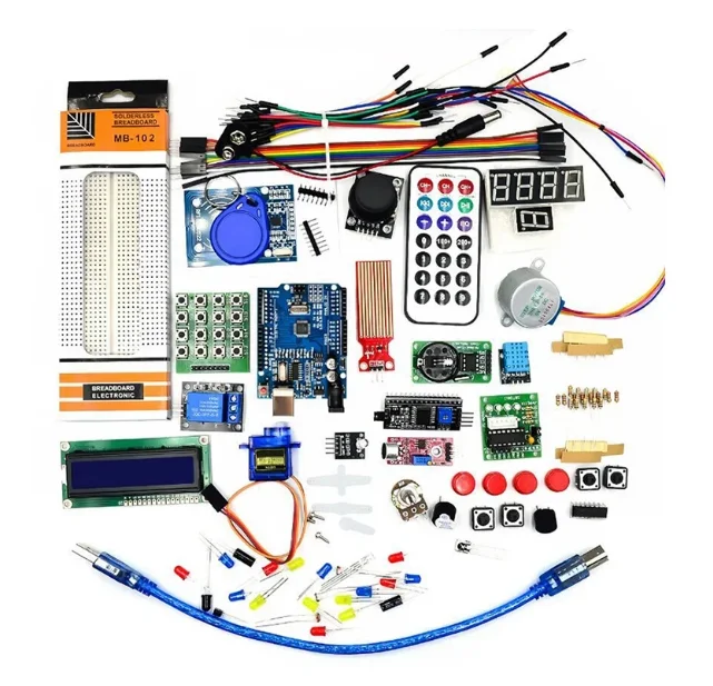 RFID Stepper Motor Learning Kit Compatible with UNO R3, 2 Main Boards Complete Electronic Starter Kit DIY Programming Experiment