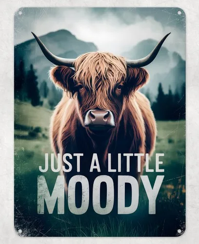 Just a little Moody Funny Metal Poster Wall Tin Sign Man Cave Shed Home Plaque --Tin Sign
