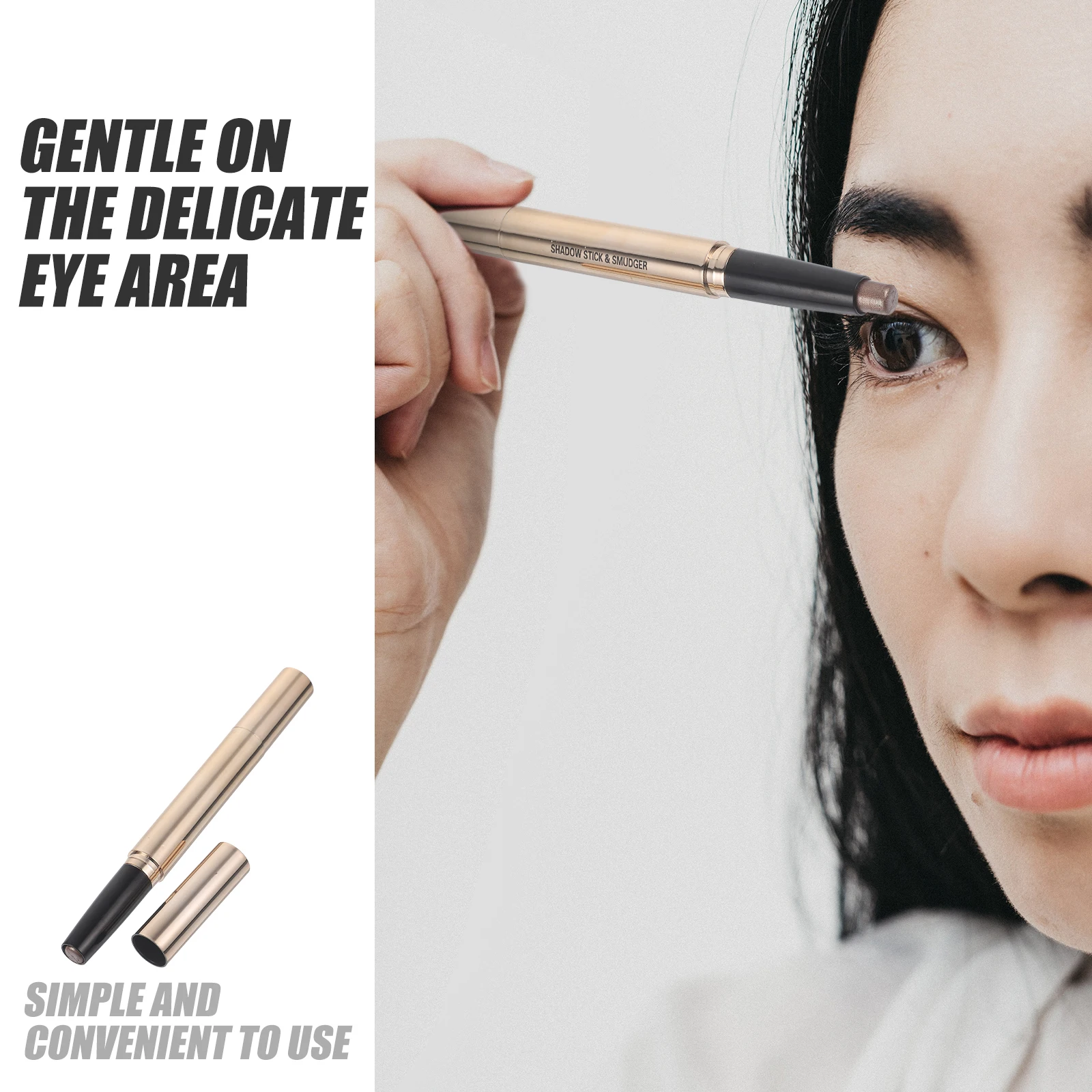 قلم ظلال العيون ذو نهاية مزدوجة فرشاة صغيرة خفيف الوزن لمكياج العيون أداة احترافية لتسليط الضوء على المزج والتلطخ