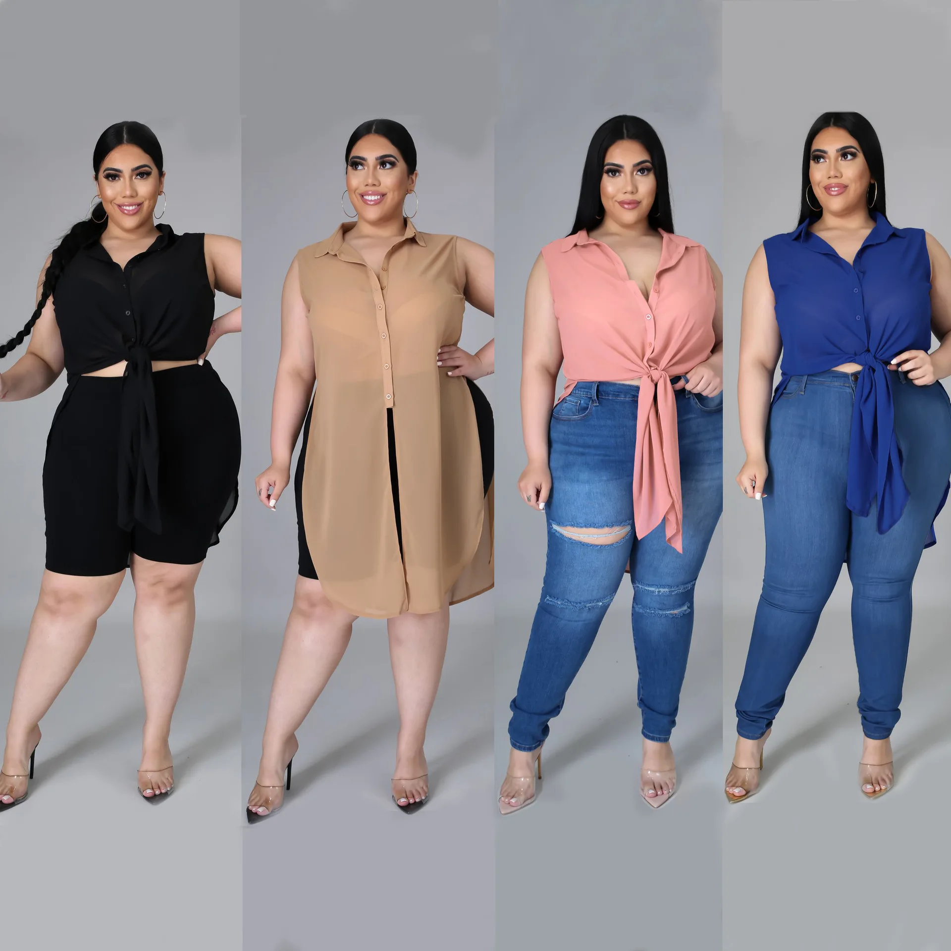 

Элегантная женская рубашка без рукавов на шнуровке, повседневная, свободного кроя, средней длины, однотонная, без бренда (регистрированная торговая марка)