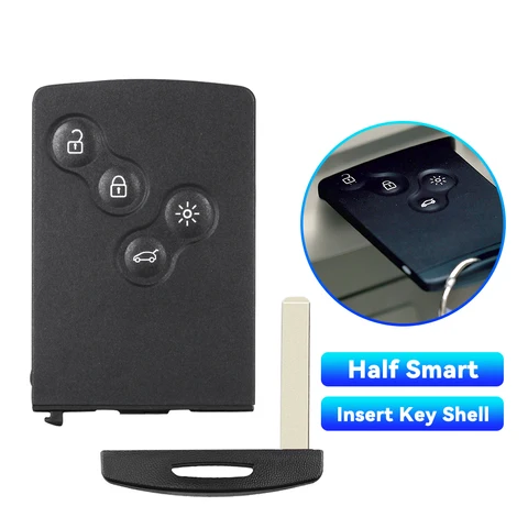 Брелок KEYYOU для Renault Captur Clio Laguna Koleos Megane Scenic Fluence Fob дистанционная смарт-карта фонарь вставка лезвие