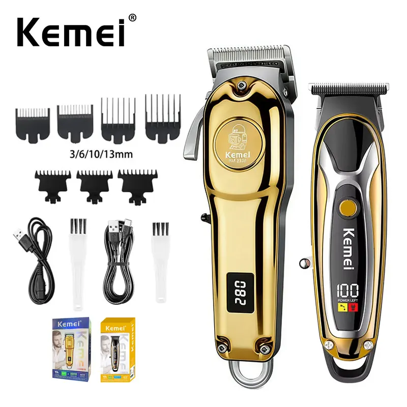 

Профессиональная машинка для стрижки волос Kemei KM-2628 1598, USB-зарядка, беспроводная, перезаряжаемая, для мужчин.