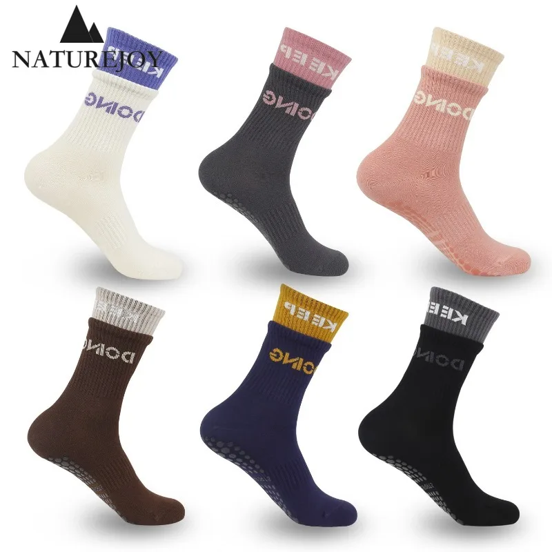 Pilates Long Socks Non-slip Mid Length Breathable High Elastic Fitness Point Rubber Yoga Sports Socks for Women Tights Fashion