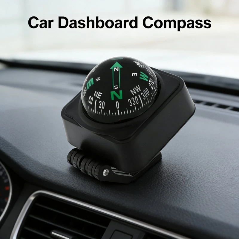 Portable Car Compass Dashboard Navigation Tool With USB Cable For Vehicle Outdoor Boat Hiking Camping Folding Equipment