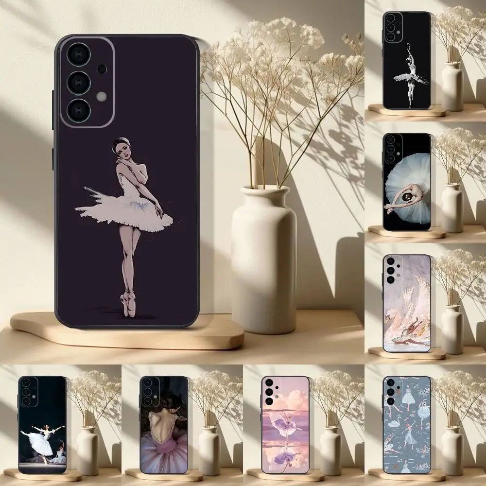

Phone Case For Samsung S 25,24,23,22,30,21,10,9,Ultra,Plus,Lite,FE,4,5G Ballerina Ballet Dancing Black Soft Case