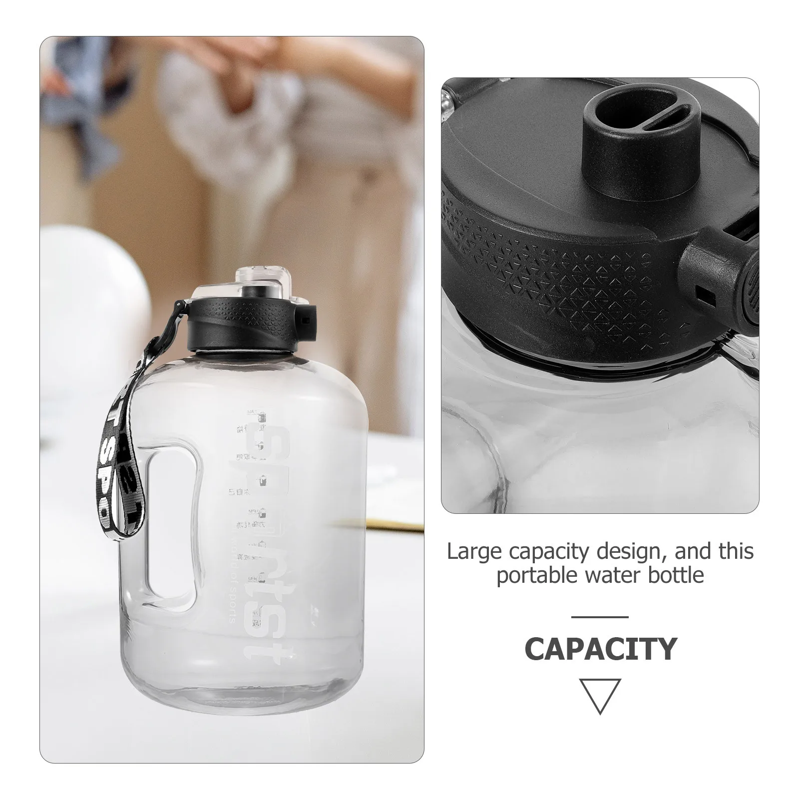 

Insulated Water Bottle Portable Kettle for Gym High Capacity Workout Student Sport