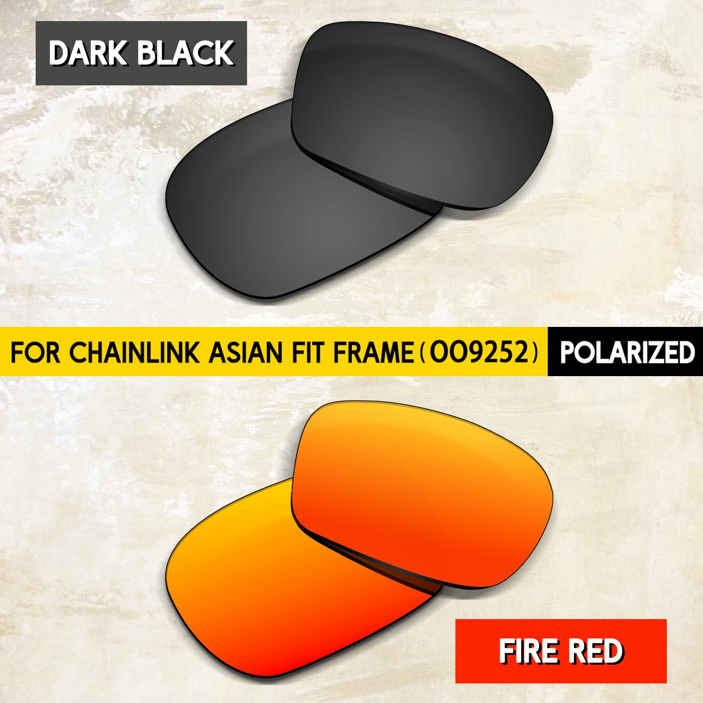 

2 Pairs Replacement Lenses for Oakley Chainlink Asian Fit OO9252 Sunglasses Frame-Impact-Resistant and Anti-scratch