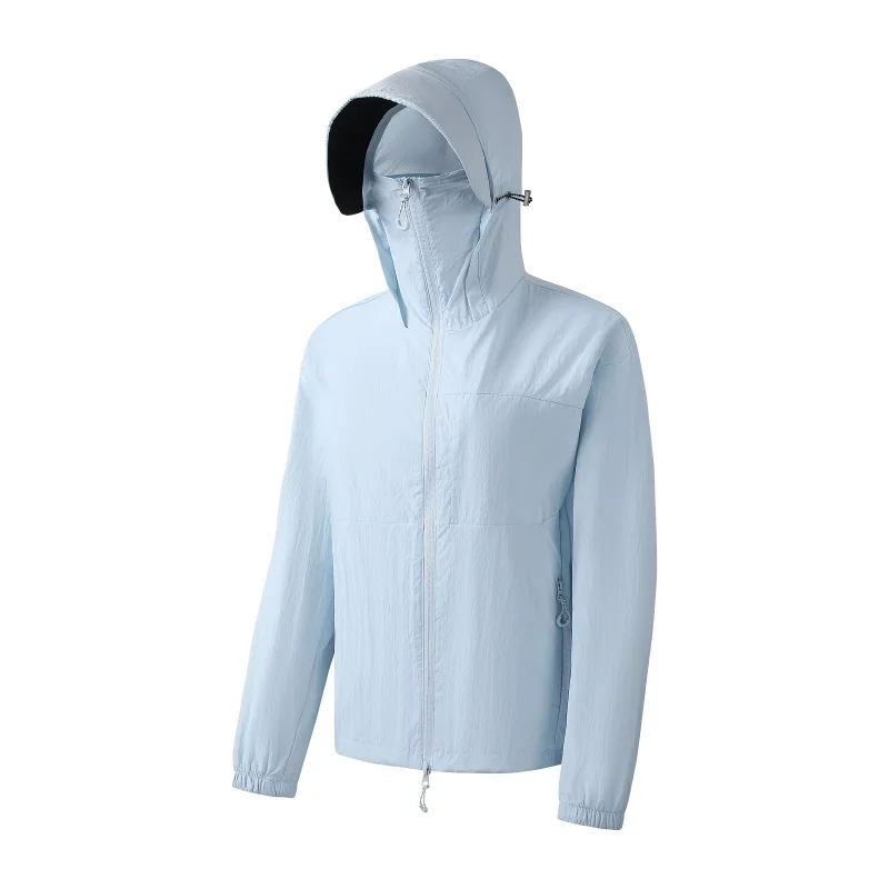 

2026 Summer New Outdoor Lightweight Solid Color Hooded Sun Protection Clothing Hiking Casual Versatile Men Women Same Style Coat