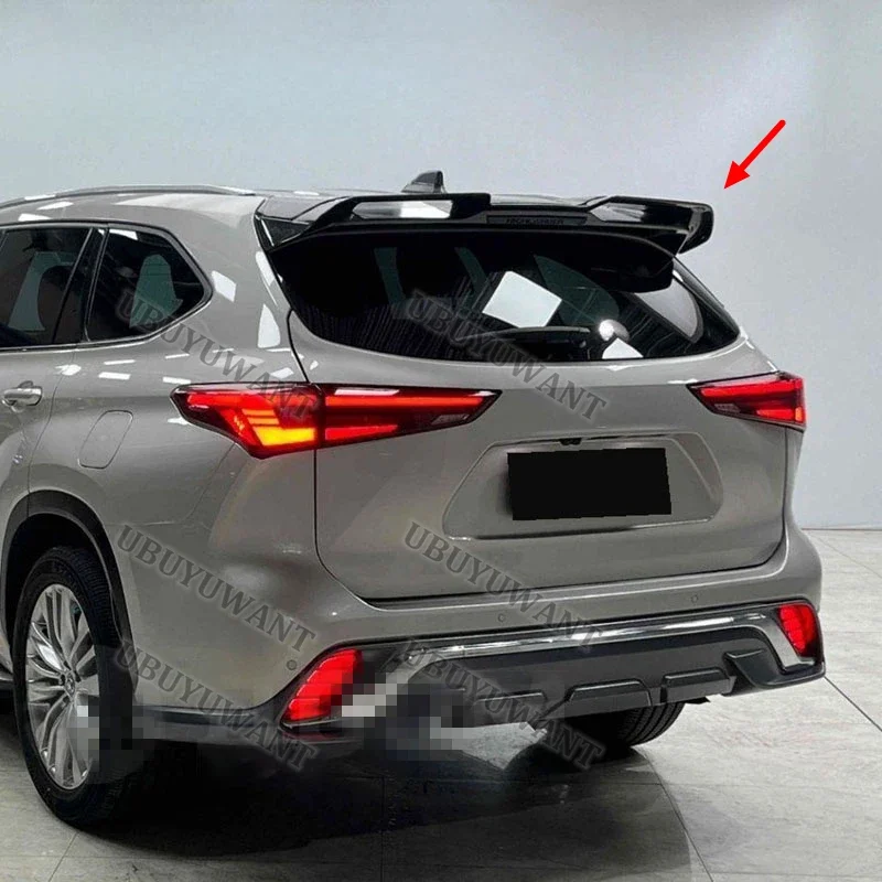 FOR Toyota Highlander 4th 2021-2024 New MC Mecha Shape Car Styling ABS Plastic Unpainted Color Rear Spoiler Trunk Lip Wing