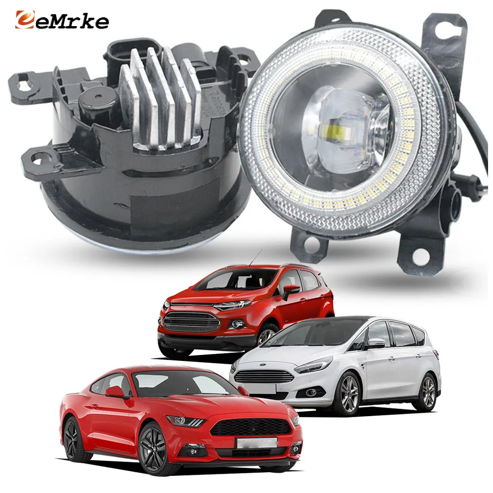 

Upgrade LED Fog Lights for Ford EcoSport S-max 2 Mustang VI Angel Eye Fog Driving Lamp Accessories Replace 1826337 E3B515B243AA