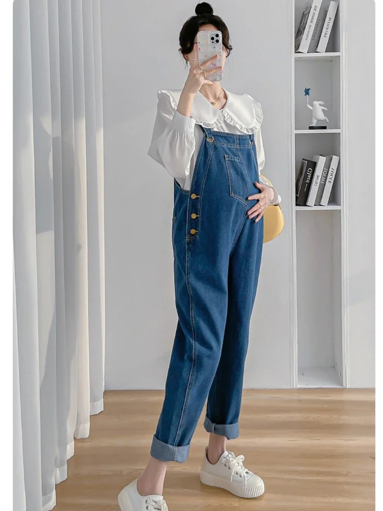 Maternity Denim Strap Jeans Trousers Suspenders Pants for Pregnant Women Overalls Jumpsuits Pregnancy photoshoot Clothing