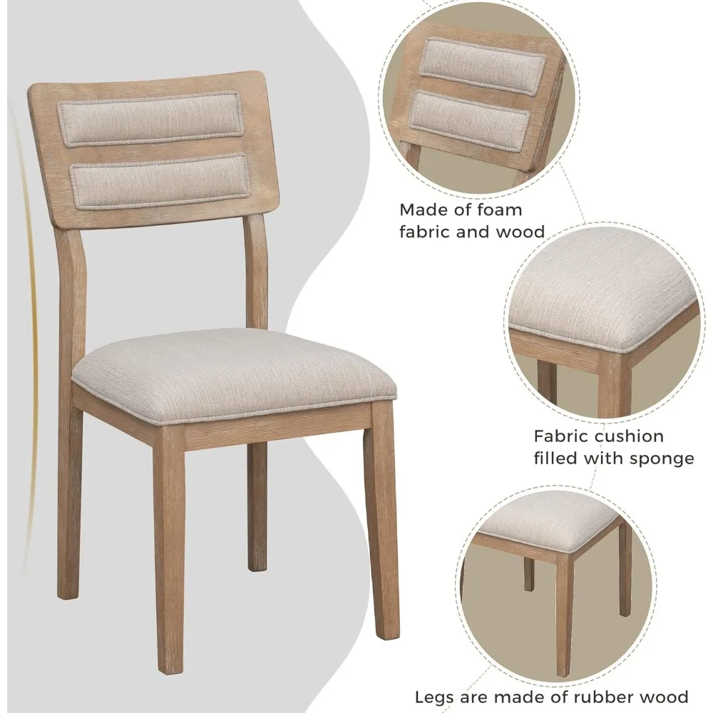 Kitchen Dining Table Set for 6 Classic and Traditional Style 6 Piece Dining Set Includes Dining Table 4 Upholstered Chairs