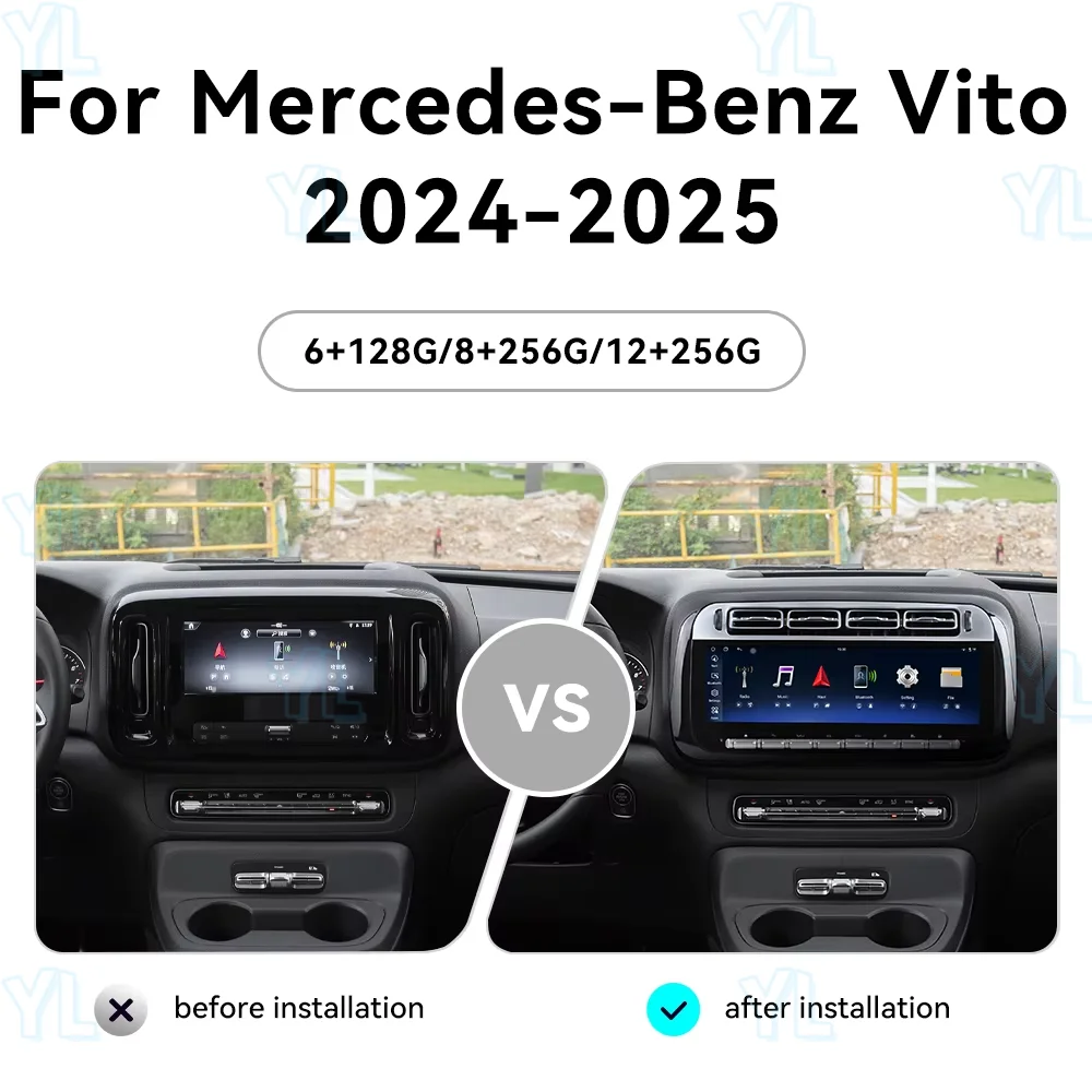 

Android13 Auto Stereo For Mercedes Benz Vito 2024-2025 Car GPS Navigation Multimedia Player Audio Headunit Radio Digital Cluster